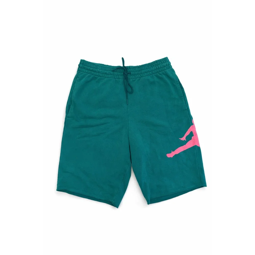 Jordan Jumpman Fleece Shorts Men's M Green Pink Big Logo Sweat Shorts M